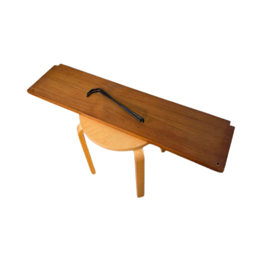 Poul Cadovius Wandplank Teak + 2 Metalen Beugels 1