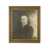 Grote Oude Foto Portret Oude Man Gouden Lijst Hars Brugge 1921