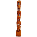 Vintage Beeld Teakhouten Olifant Toren Olifant Beeldje thumbnail 1