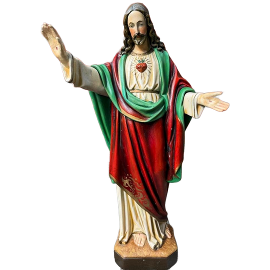 Vintage Jezus Beeld - Gips 1