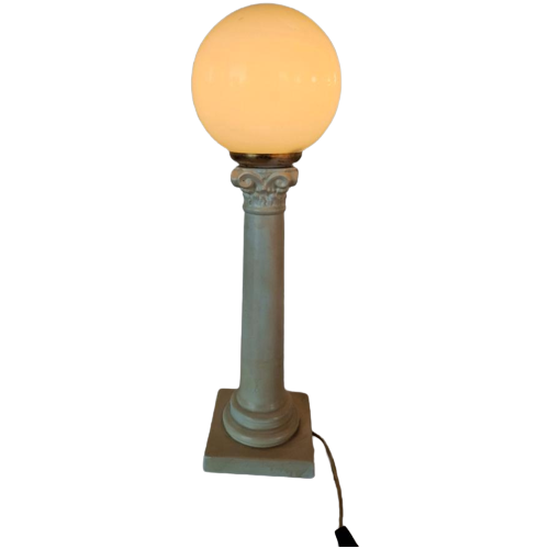 Vintage Pilaar Lamp Keramiek Zuil.
