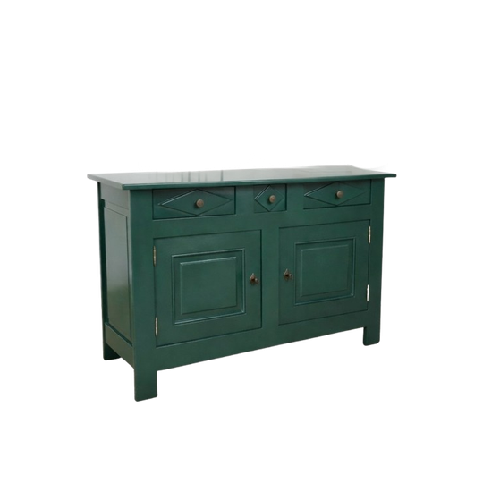 Massief Eiken Dressoir - Deep Forest Green - Modern Vintage 1