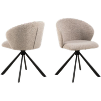 Koro Eetkamerstoel - Set Van 2 - Beige Bouclé