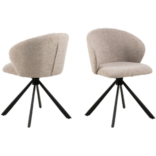 Koro Eetkamerstoel - Set Van 2 - Beige Bouclé 1
