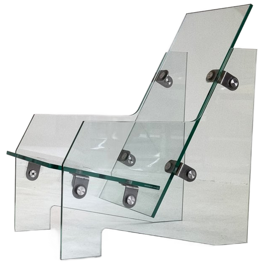 Zeldzame Design Stoel Volledig Uit Gehard Glas 1