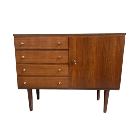 Sideboard Cabinet 4 Drawer 1 Door 1970s 1