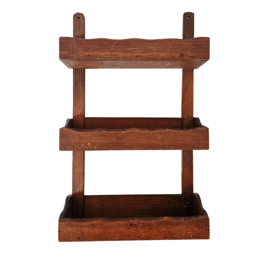 Vintage Houten Wandrek Kruidenrekje Wandrekje 1