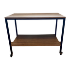 Trolly Tafel Zwart Metaal Met Palissander Fineer. thumbnail 1