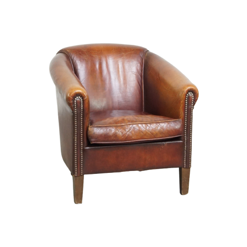 Begeerlijke En Comfortabele Schapenleren Clubfauteuil Met Een Luxe En Klassieke Uitstraling