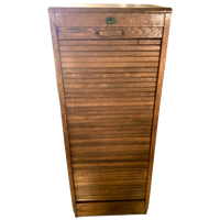 Vintage Houten Archiefkast, Roldeurkast