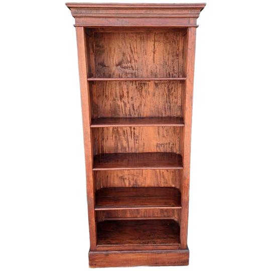 Klassieke Teakhouten Boekenkast Afm. 89X42Cm En 205Cm Hoog. 1