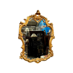 Vergulde Spiegel. Hout. thumbnail 1