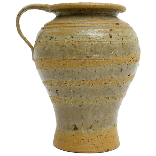 Antieke Grijs-bruine Vaas Met 1 Oor 1