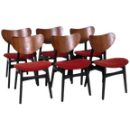 6x Vintage Eetkamerstoelen G-Plan - Rood, Jaren '50/'60 thumbnail 1