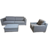 Bw - Complete Zithoek - 3 Zits Bank - Fauteuil - Hocker-zgan