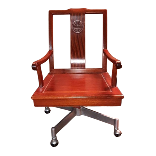 2 Mahonie Bureaustoelen Chinese Stijl 1