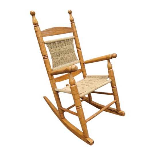 Vintage Schommelstoel Bohemian Rockingchair Jaren 70 Boho 1