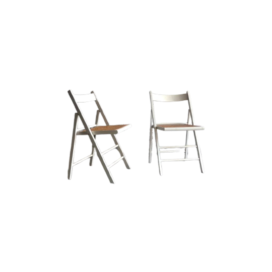 Mid-century White Folding Dining Chair, Italy 1970s 1