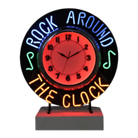Vintage Klok Neon "rock Around The Clock" 1980s