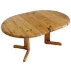 Vintage Deense Ronde Uitschuifbare Eettafel Pine Wood Jaren 60 thumbnail 1
