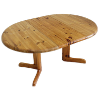 Vintage Deense Ronde Uitschuifbare Eettafel Pine Wood Jaren 60