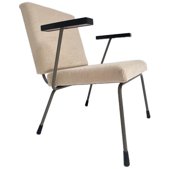 Crème Gispen 1401 Fauteuil Van Wim Rietveld, 1950's 1