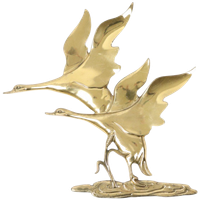 Messing Opvliegende Ganzen Mid Century Muurdecoratie Vogels