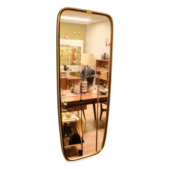 Vintage Wandspiegel Spiegel Mirror Messing Goud 1