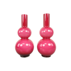 Duo Vintage Roze Opaline Vazen thumbnail 1