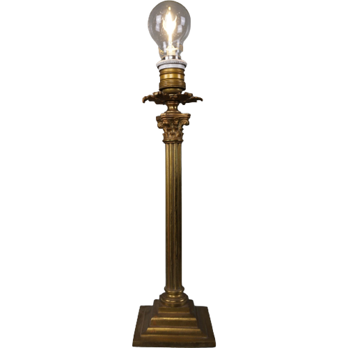 Antieke Franse Goud Kleurige Lamp, Eind 1800