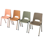 Retro Eettafelstoelen Nieuw Pastel Taupe Roze Oker Prijs P/s thumbnail 1