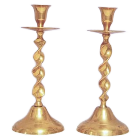 Set X2 Gedraaide Gouden Kandelaren 1