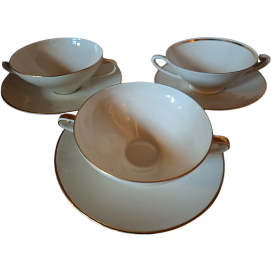 Drie Vintage Hutschenreuther Selb Bavaria Lhs Soepkommen 1