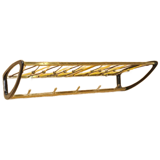 Jaren 50 Kapstok Met Messing Haken En Zwart, Nr. 19 1