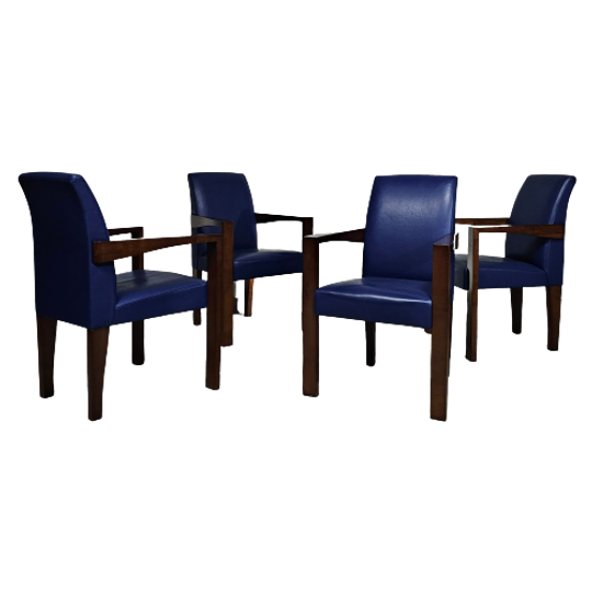 4 X Hugues Chevalier Conference Ying Bridge Chair / Leather 1