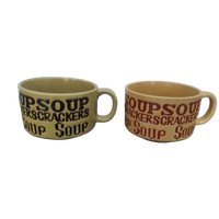Vintage Soepkommen Groen Beige Japan 2X