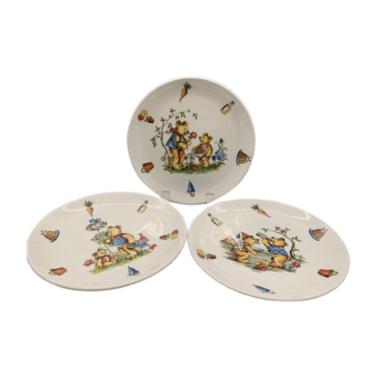Kinderservies Vintage Bordjes Set Van 3 Old Foley James Kent 1