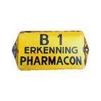 Emaille Deurpostje, Bordje B1 Erkenning Pharmacon. thumbnail 1