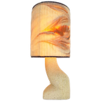 Vintage Sculptuur Tafellamp Natuursteen Wol 1970 Art Piece thumbnail 1