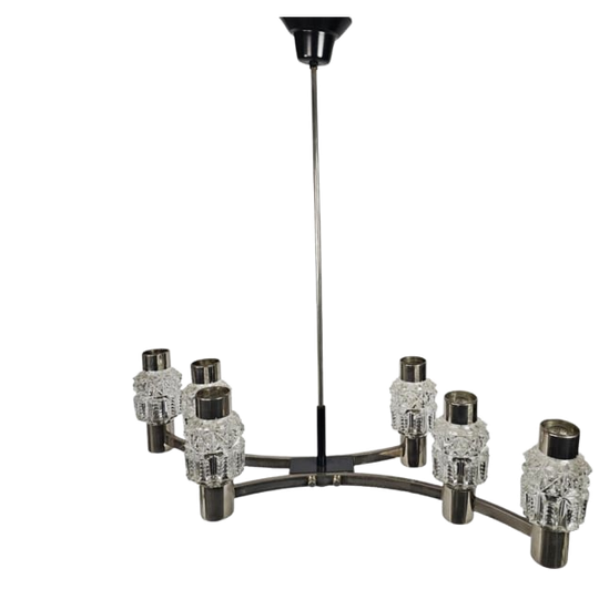 Attr. Staff Leuchten - Chandelier - Chroom - Kristal - West-germany - 60's 1