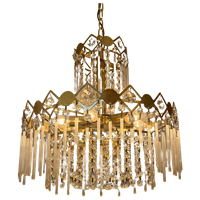 Italiaanse Opaliserende Staafjes Hanglamp Vintage Kristal