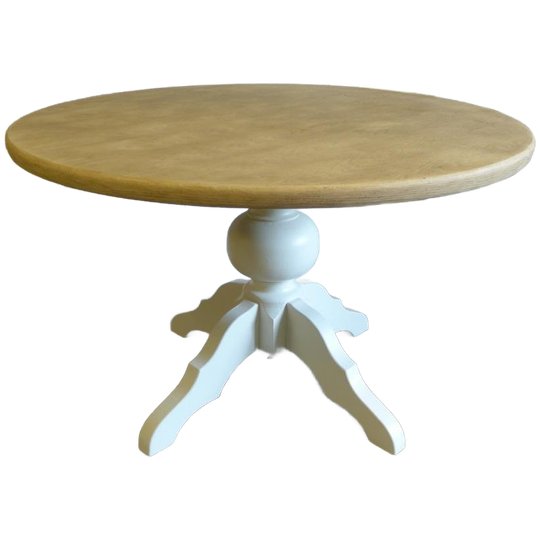Prachtige Witte Landelijke Ronde Eettafel 120 Cm 1