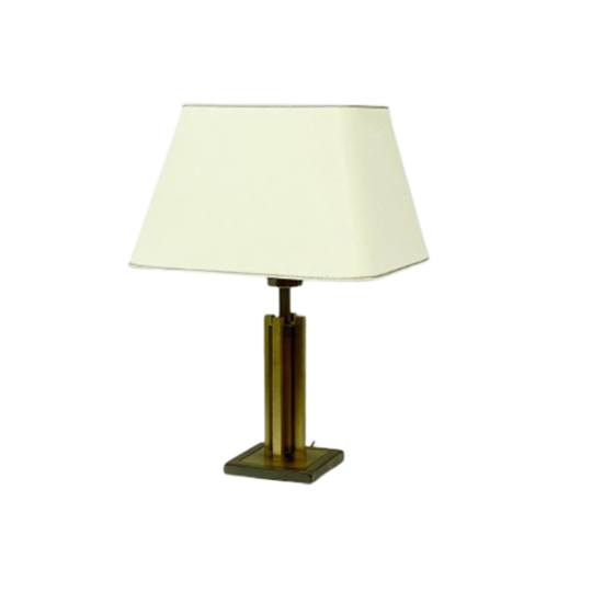 Willy Rizzo Style Brass And Copper Table Lamp 1970s 1