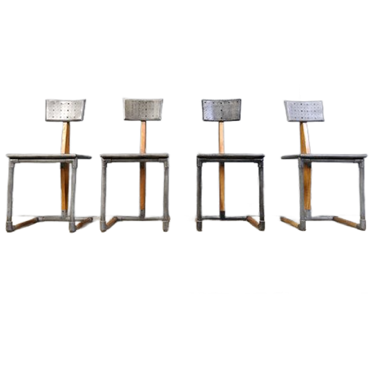 Vintage Industrial Chairs, 1970s - Set Of 4 1