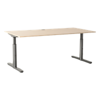 Gispen Tm Bureau, Eiken Blad, 180 X 90 Cm, Hoogte Instelbaar Onderstel