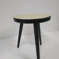 Vintage Klein Planten Bijzettafel Met Cremekleurig Blad
