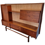 Vintage Teak Houten Wandkast Met Bar, Jaren 60 thumbnail 1