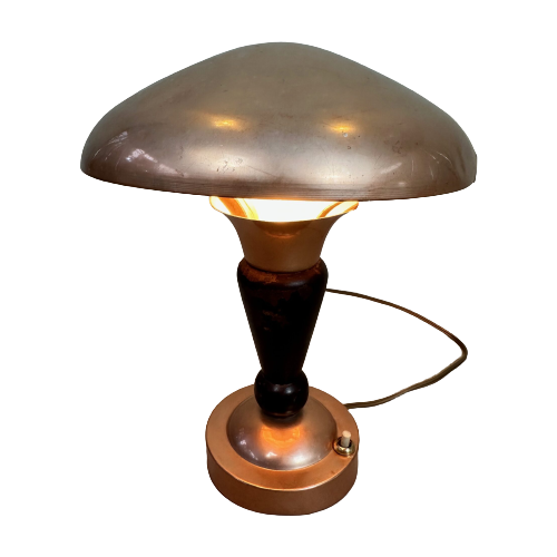 Art Deco Mushroom Tafellamp – Messing