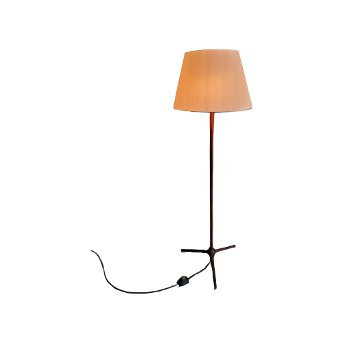 Scandinavische Teakhouten Vloerlamp