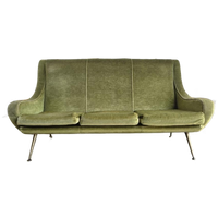 Vintage Mosgroene Zetel / Bank / Couch